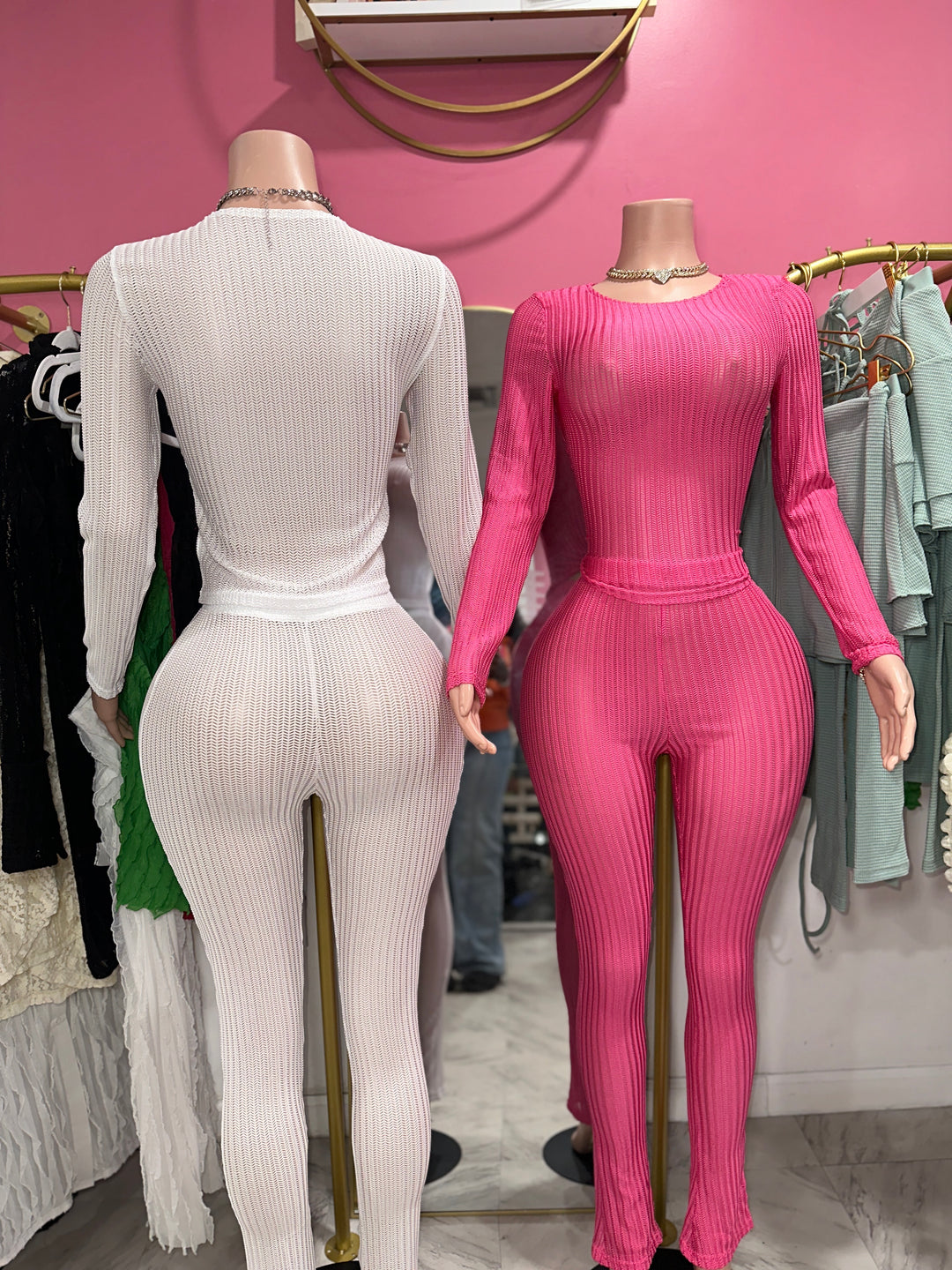 Stretch Knitted Pants Set