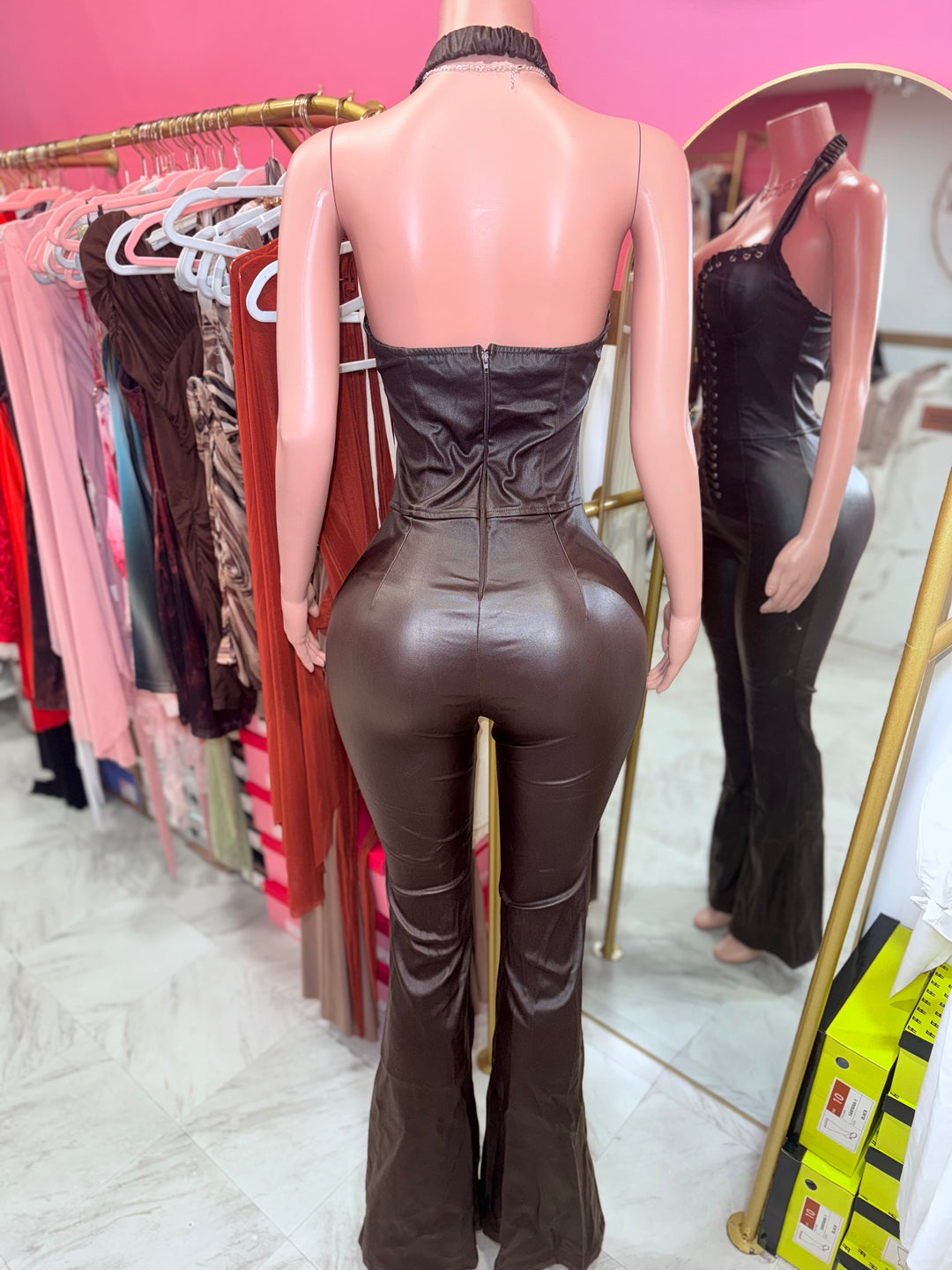 Leather Corset Jumpsuit
