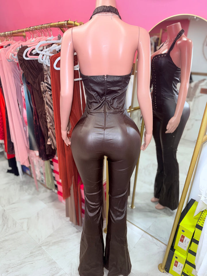 Leather Corset Jumpsuit