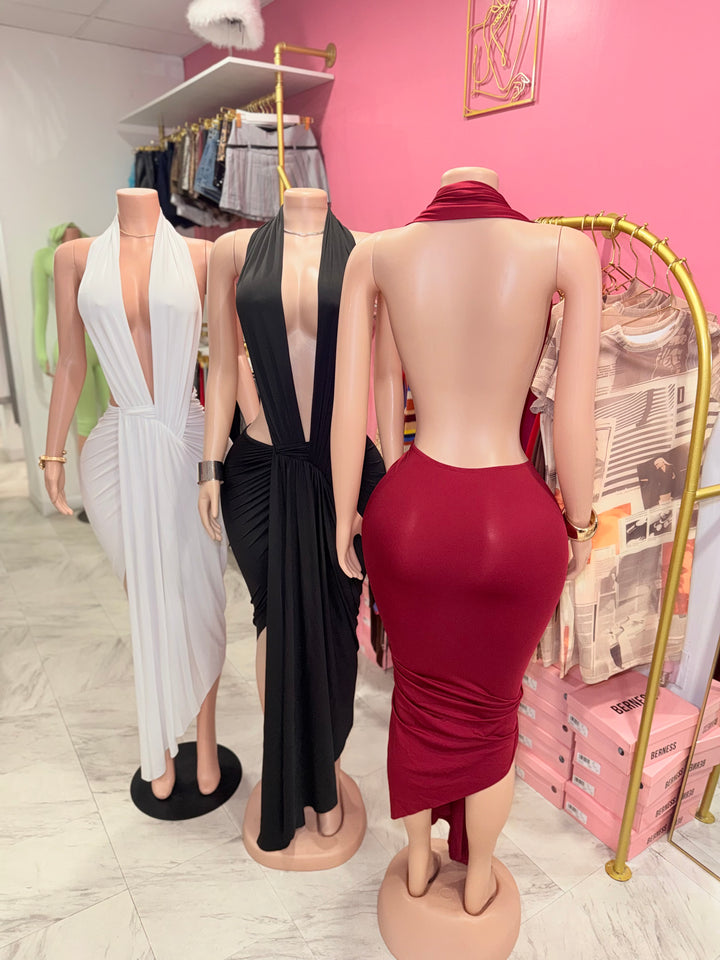 Vienna Deep V Maxi Dress