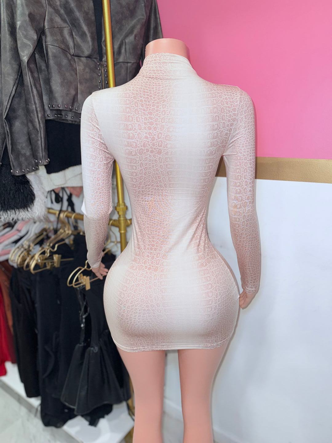Snakeskin Bodycon Mini Dress