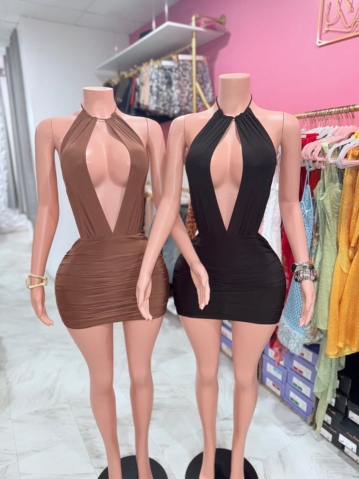 Upscale Halter Mini Dress