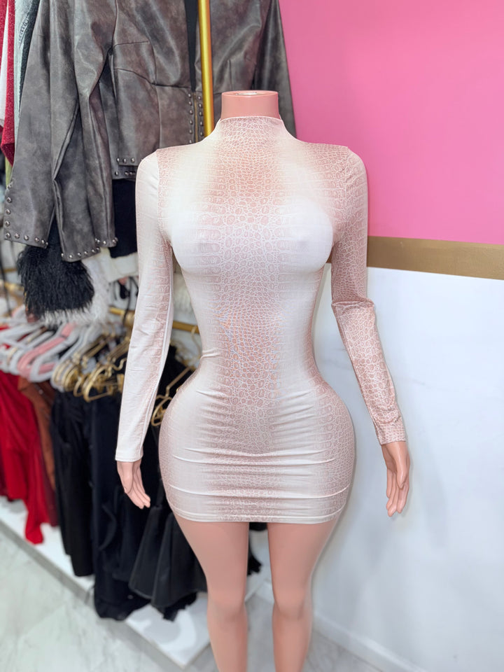 Snakeskin Bodycon Mini Dress