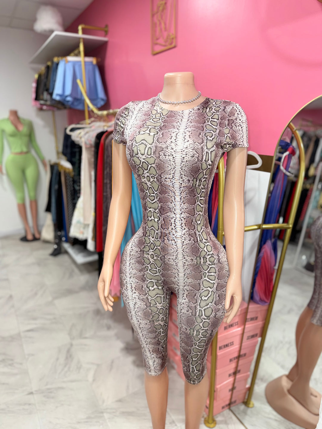 Snakeskin Print Jumpsuit