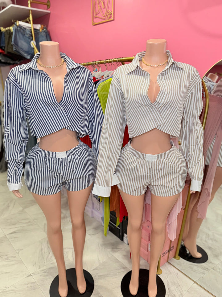 Lana Stripe Short Set