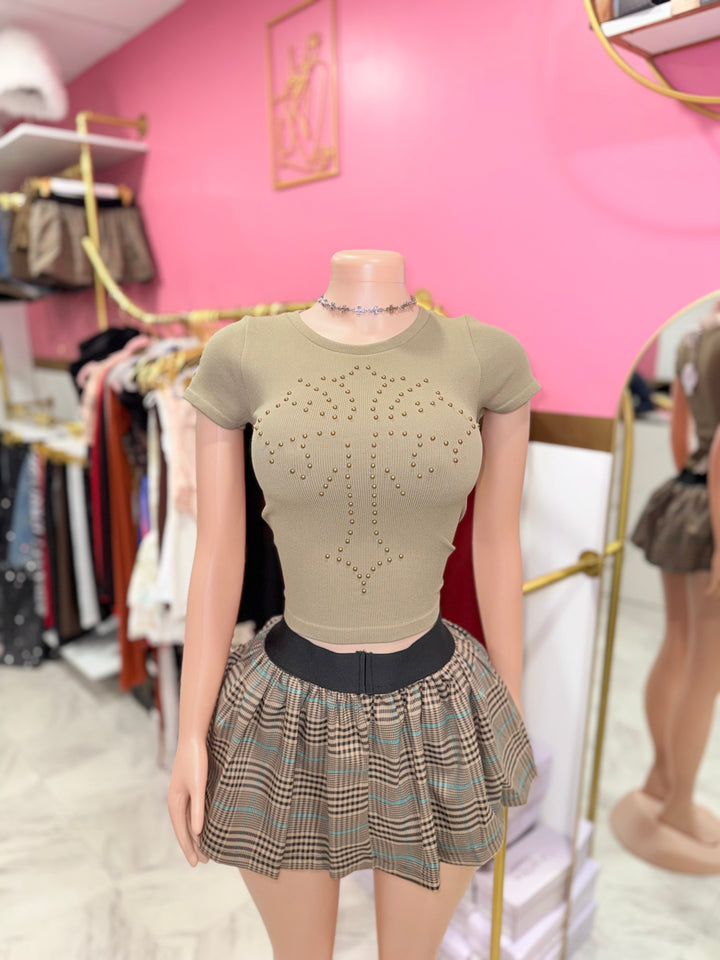 Heavens Studded Graphic Top