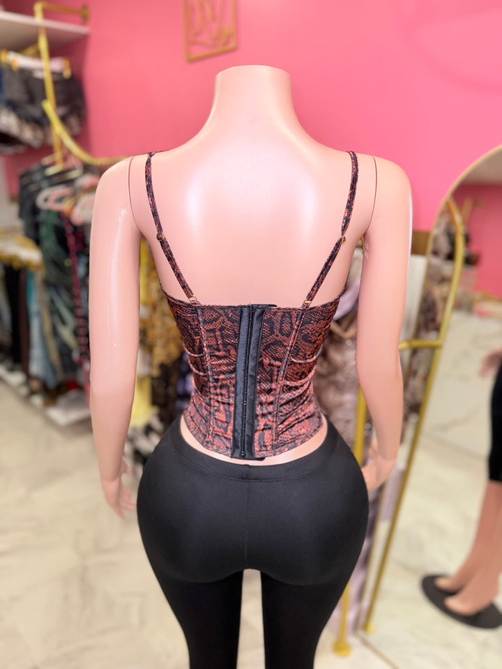 Second Skin Snake Print Bustier