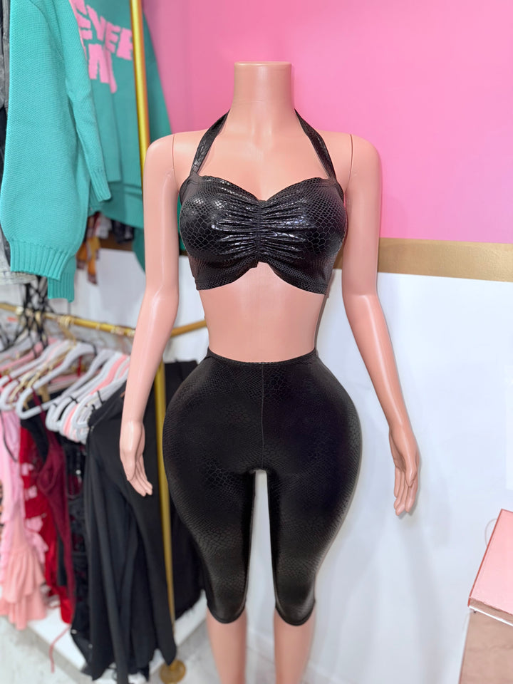Cobra Leather Capri Set