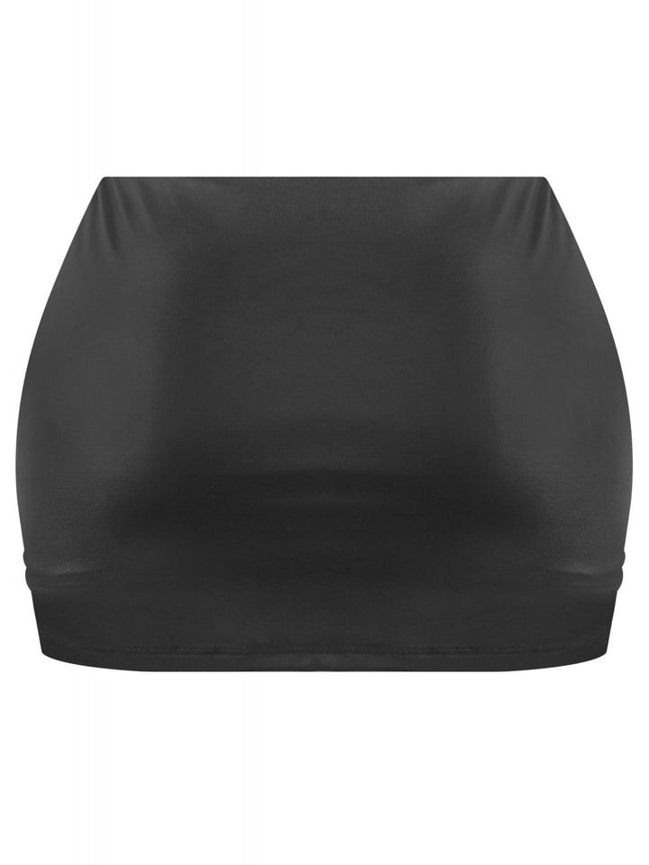 Low Waist Leather Skort