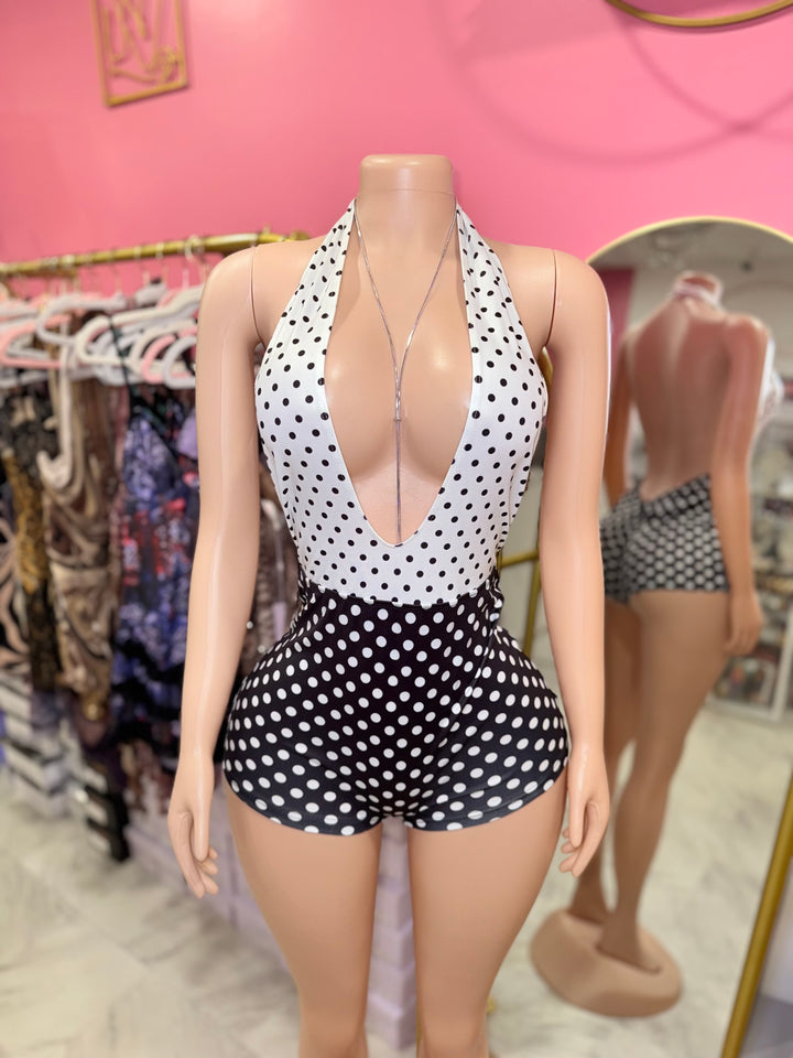 Polka Dot Halter Romper