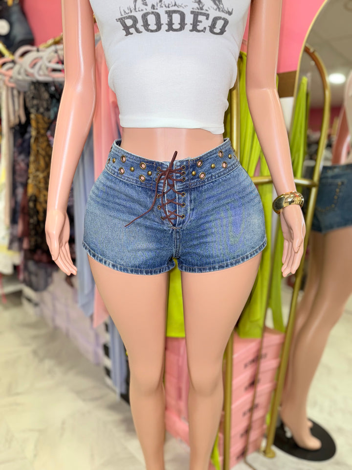 Low Rise Denim Shorts
