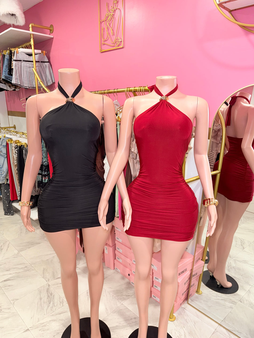 Night Out Halter Mini Dress