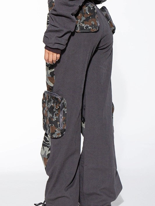 Colorblock Camo Cargo Pants