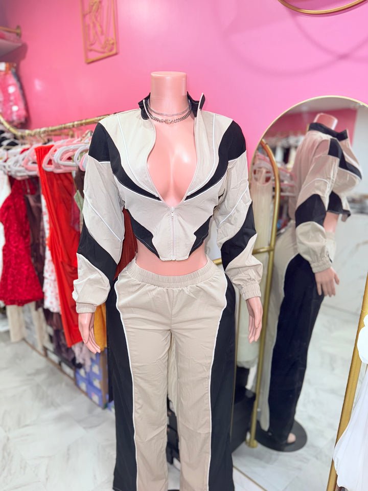 Colorblock Tracksuit Set