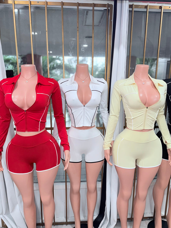 Contrast Sporty Short Set