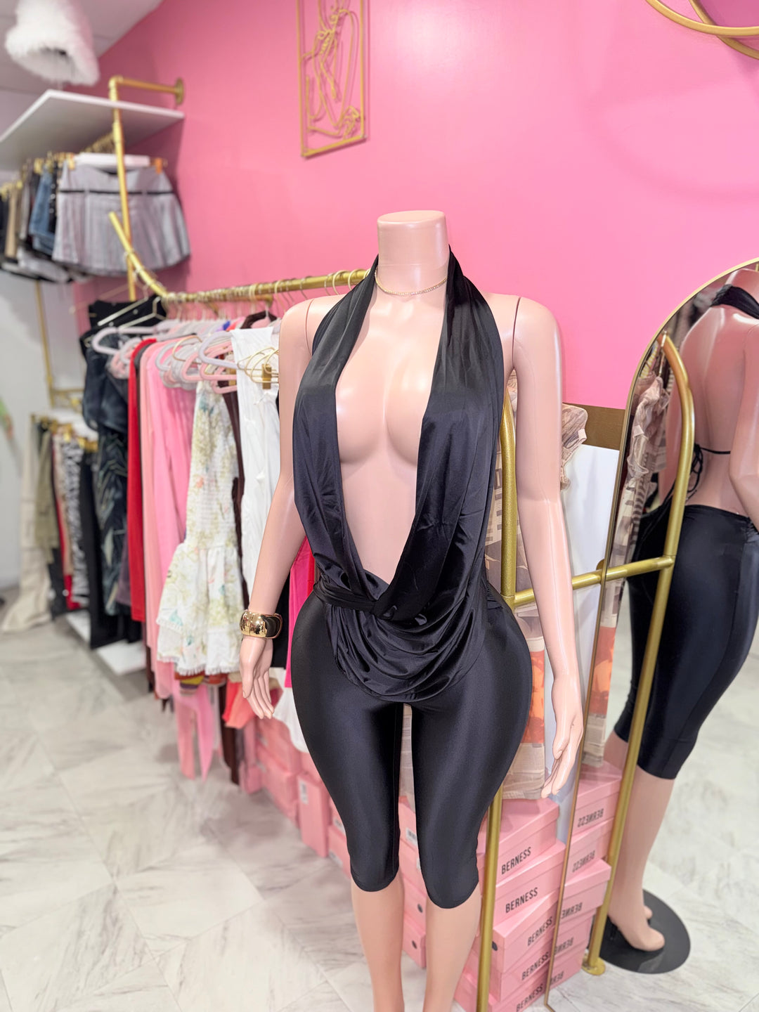 Essence Cowl Capri Jumpsuit