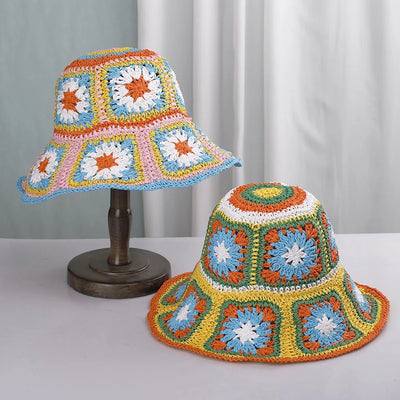 Daisy Straw Crochet Hat