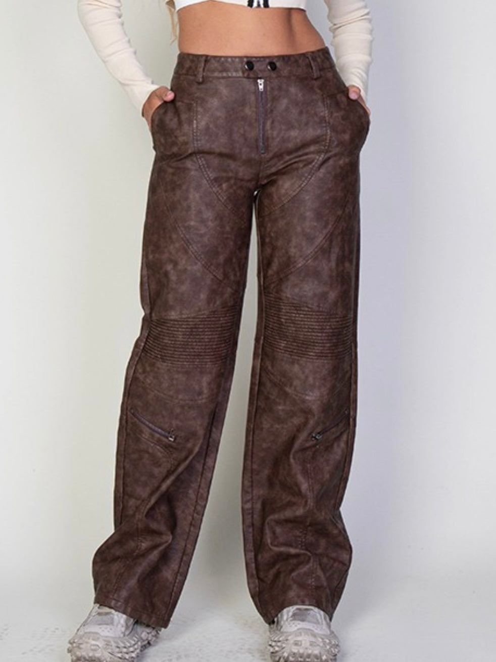 Vintage Leather Cargo Pants