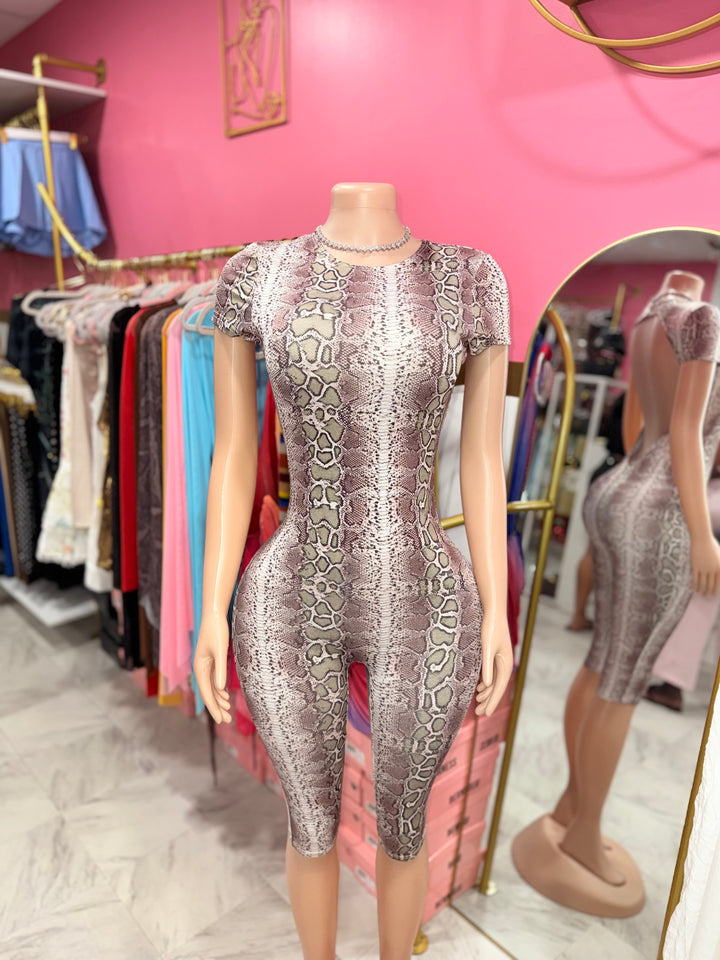 Snakeskin Print Jumpsuit