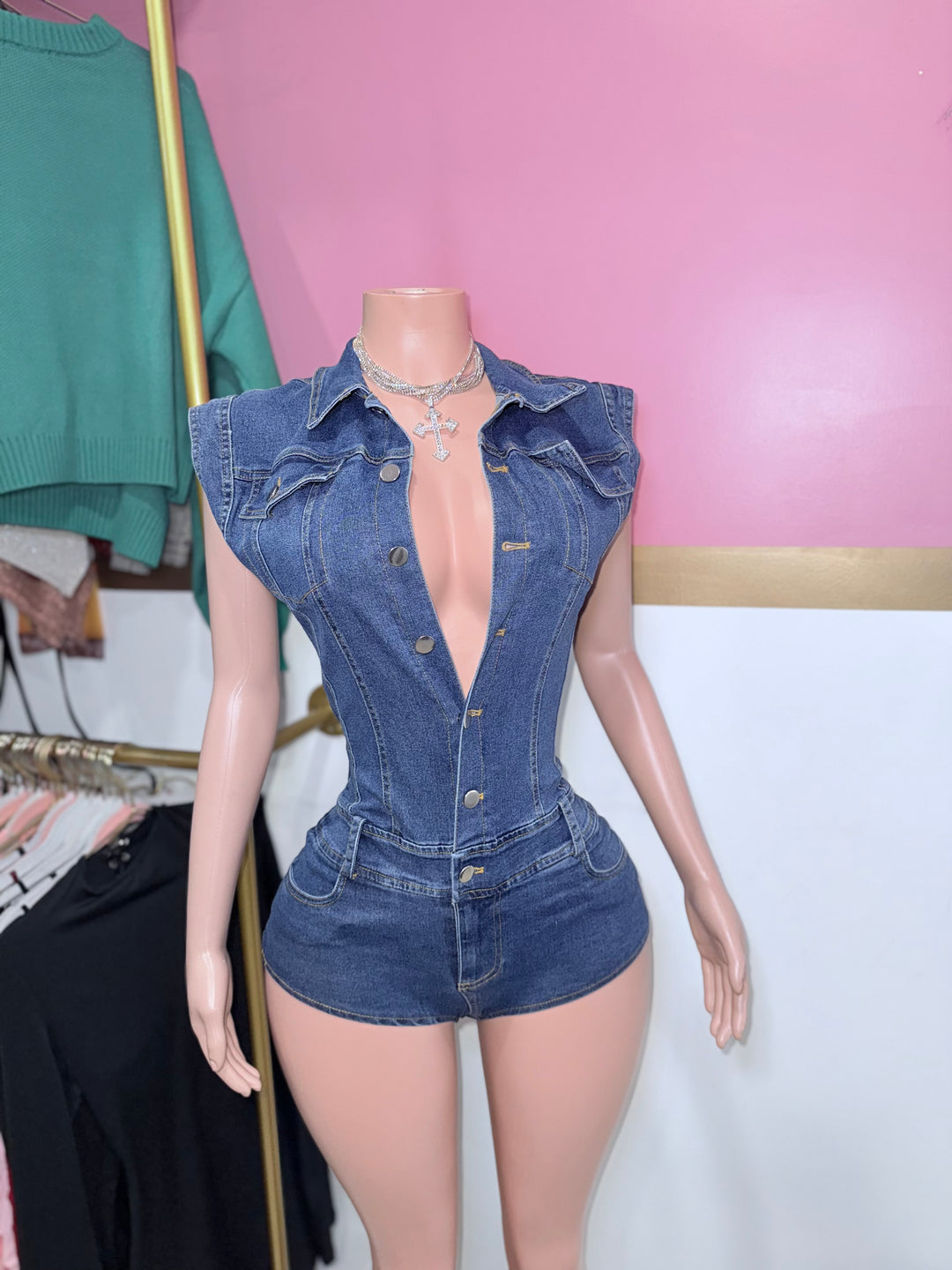 Nellie Denim Romper