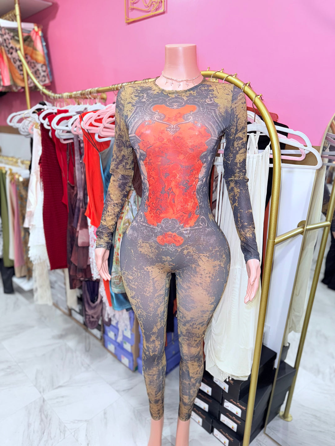 Evergreen Mesh Jumpsuit