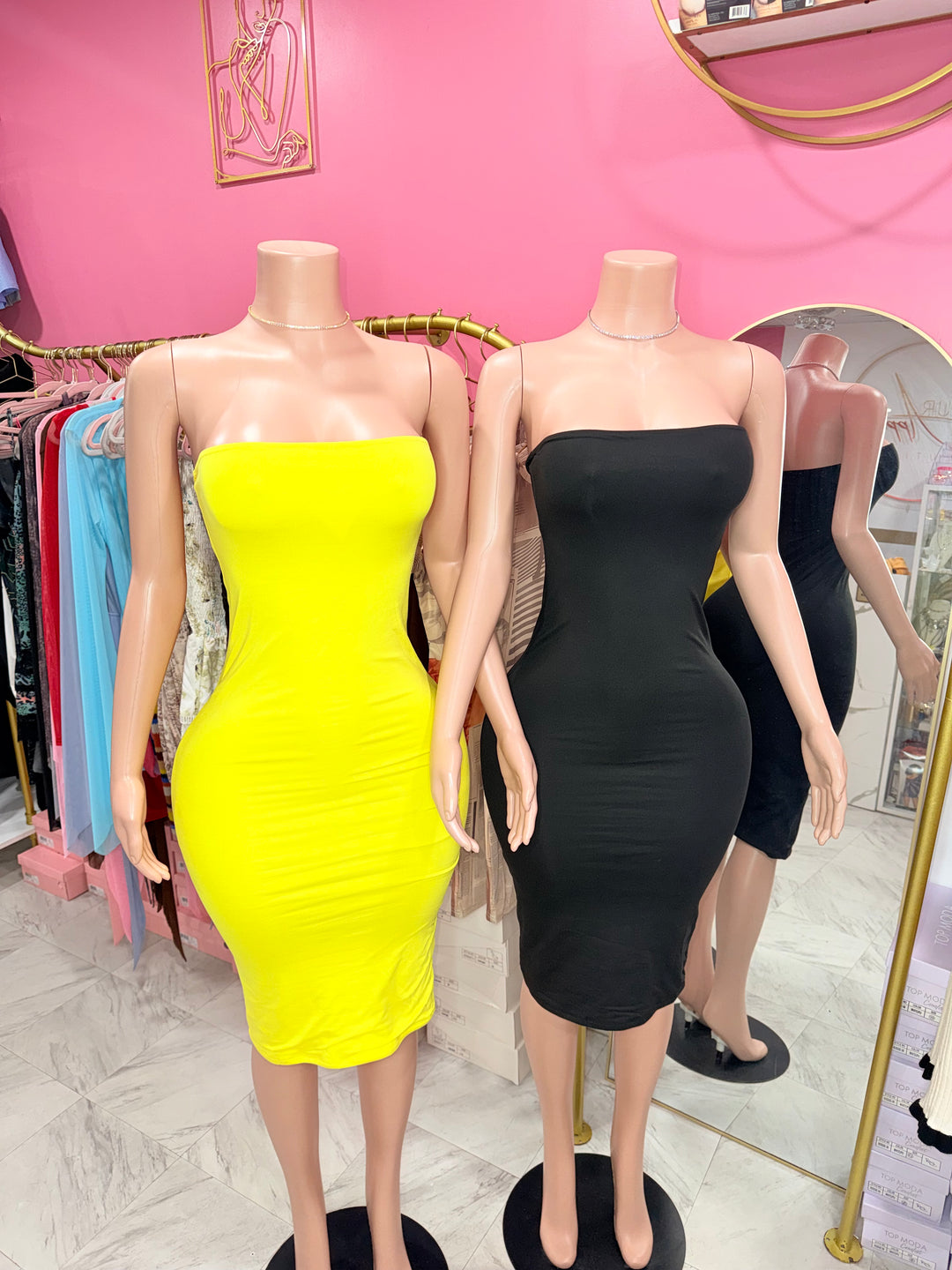 Basic Bodycon Tube Midi Dress