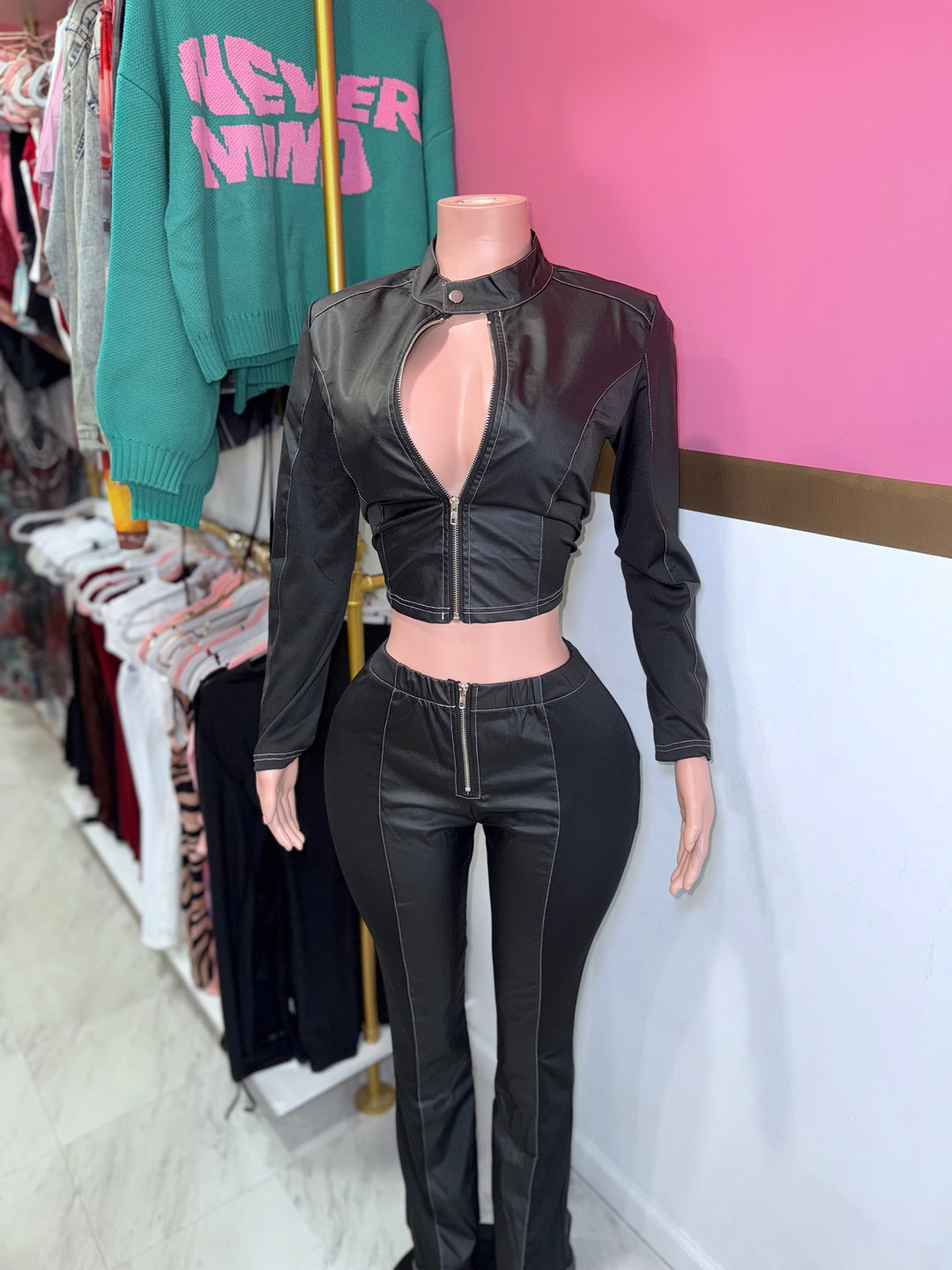 Midnight Leather Pants Set