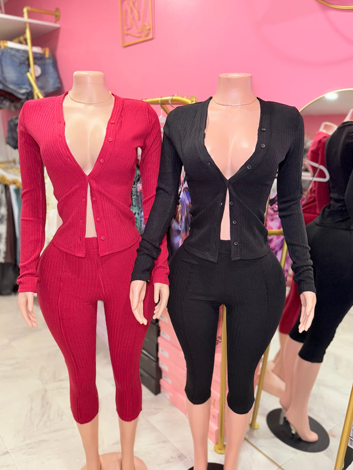 Carli Cardigan Capri Set