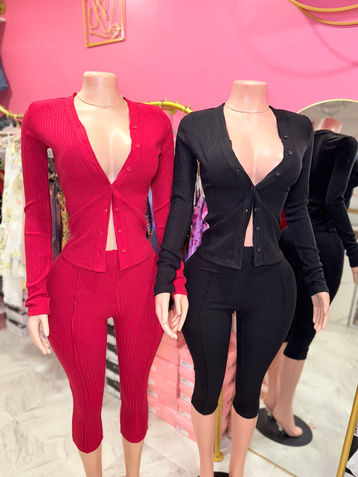 Carli Cardigan Capri Set