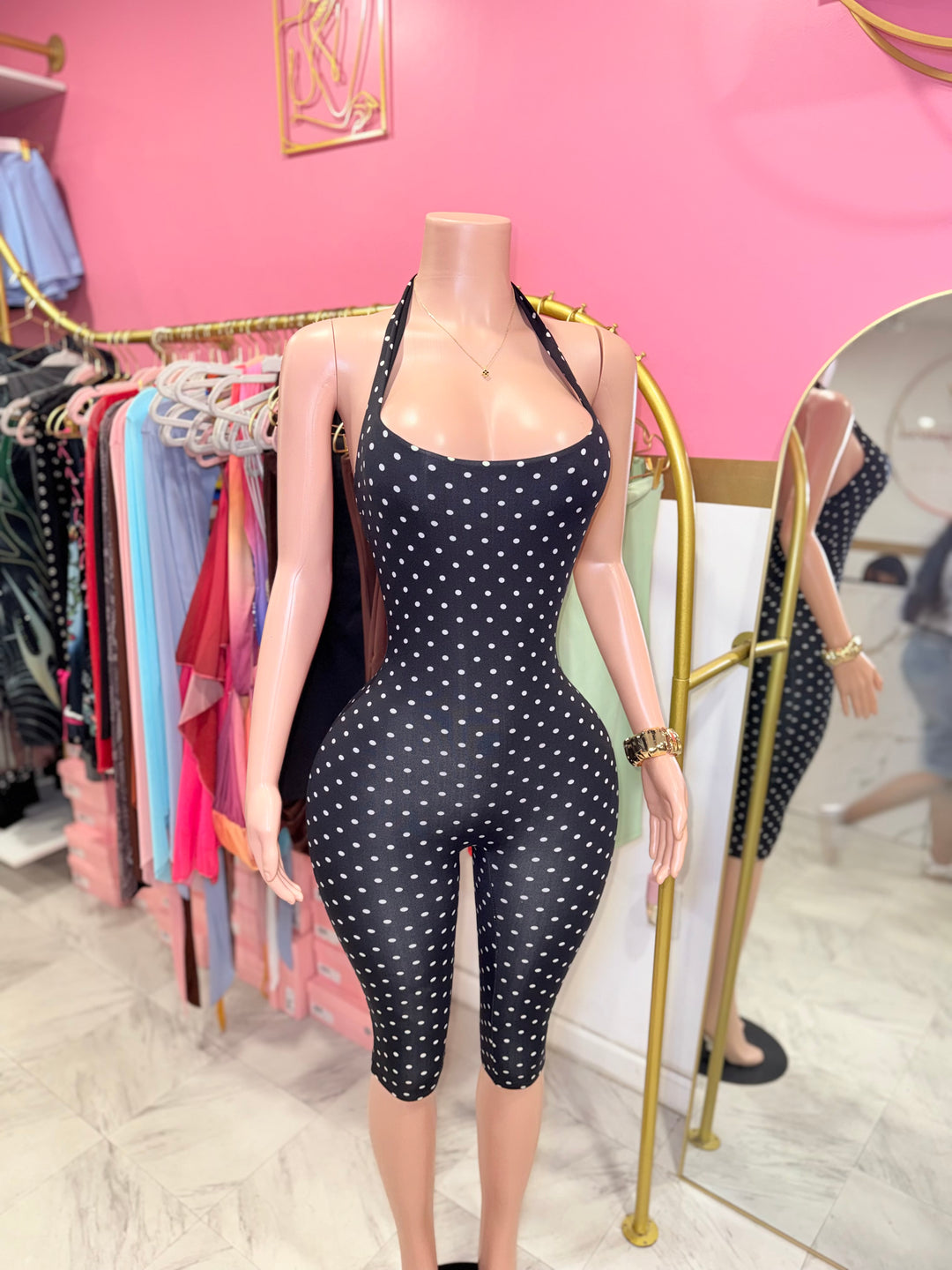 Polka Dot Capri Jumpsuit