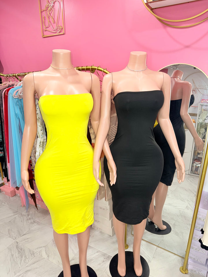 Basic Bodycon Tube Midi Dress