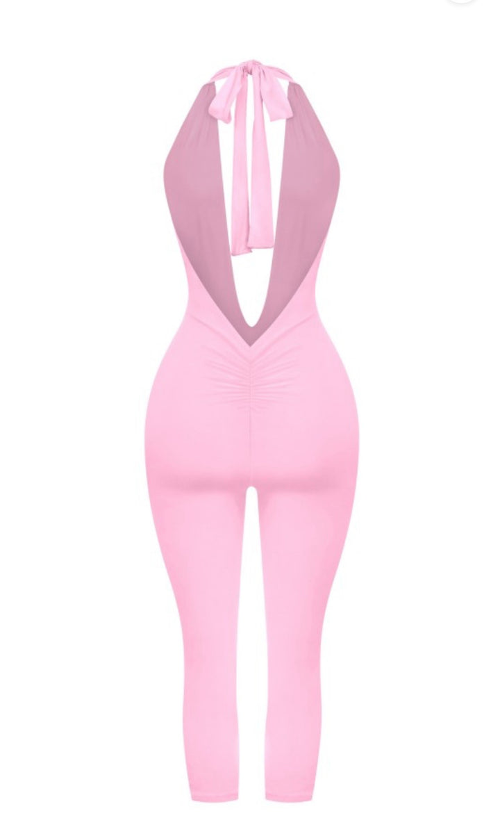 Deep V Halter Jumpsuit