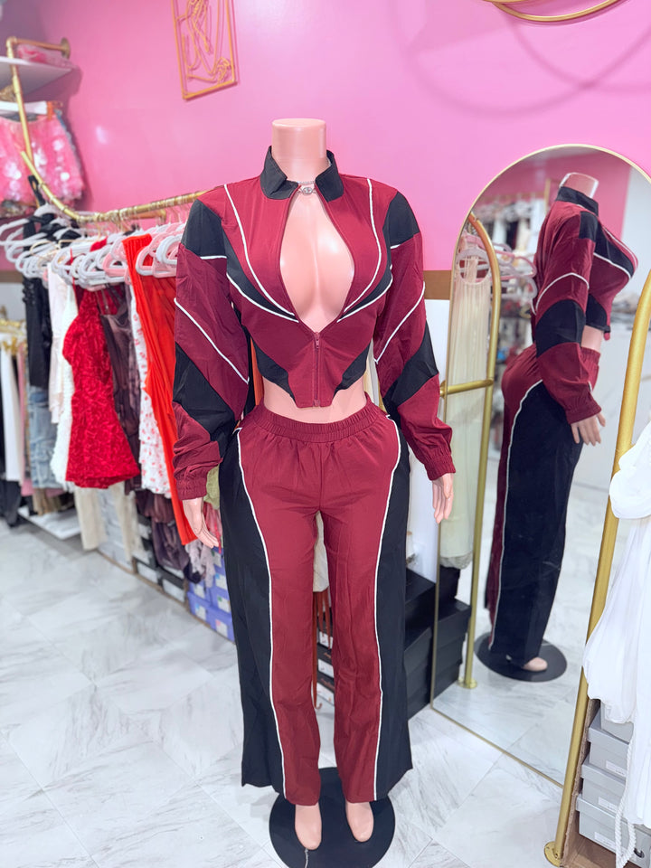 Colorblock Tracksuit Set