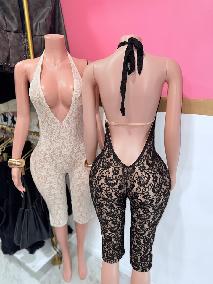 Callie Lace Capri Jumpsuit