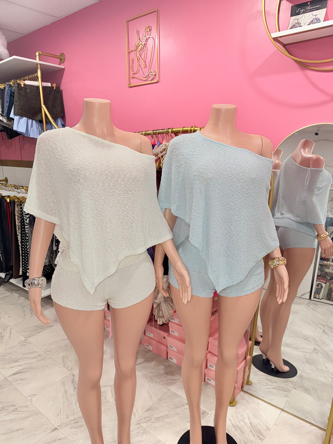 Nisa Knit Poncho Short Set