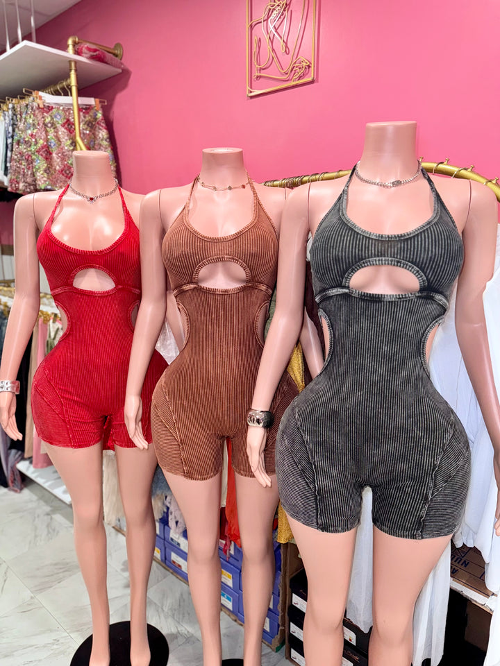 Kyla Acid Wash Romper
