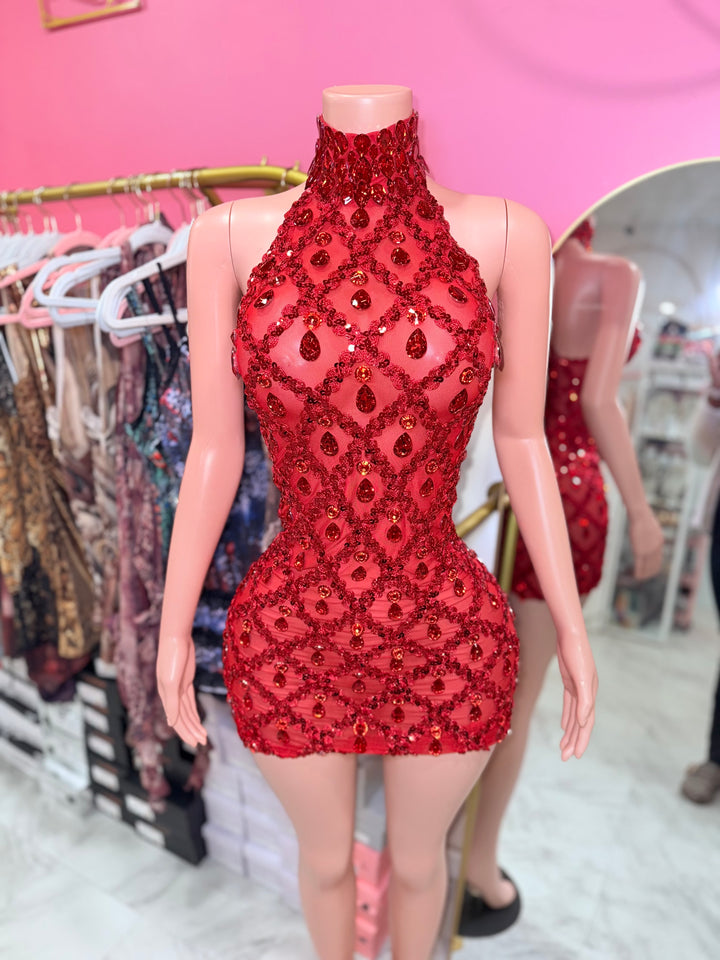 Xenia Rhinestone Mini Dress