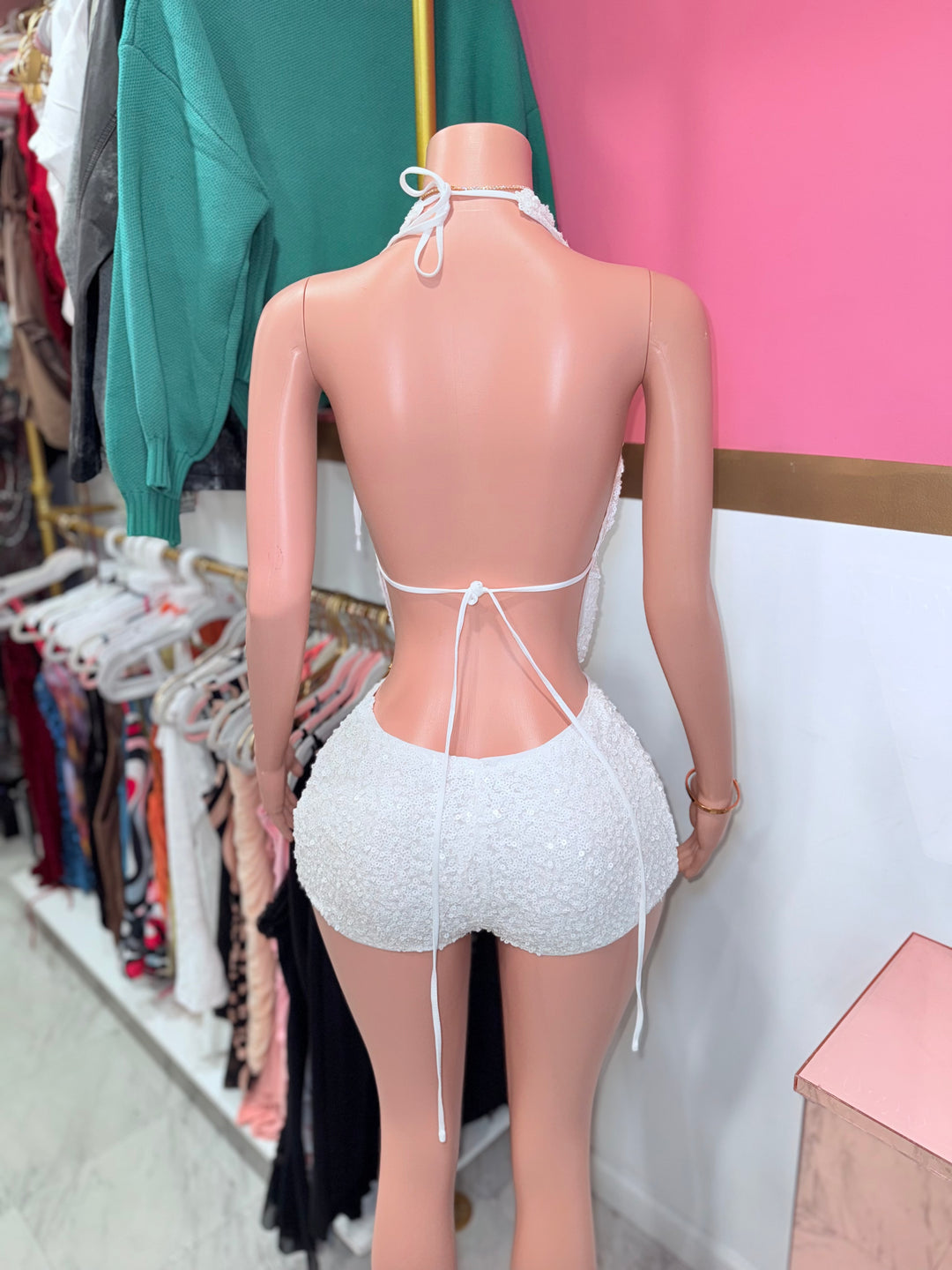 Isis Sequins Halter Short Set
