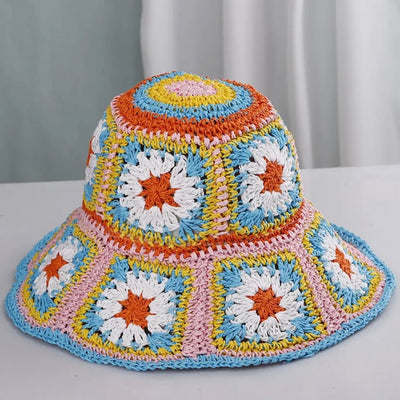 Daisy Straw Crochet Hat