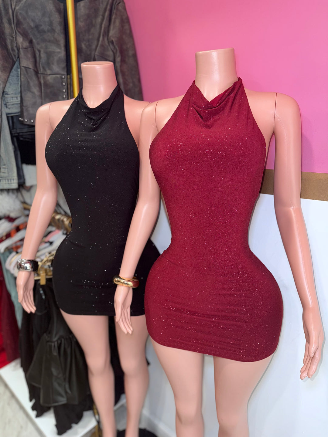 Sparkle Halter Mini Dress