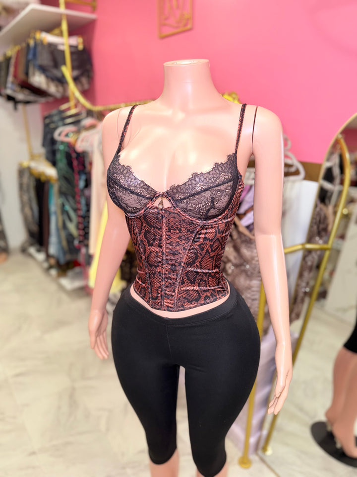 Second Skin Snake Print Bustier