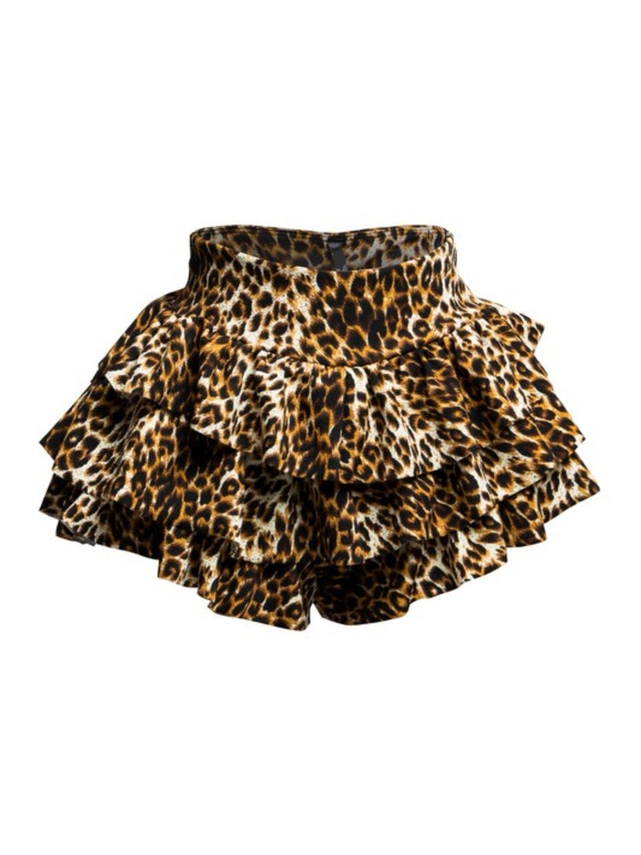 Leopard Ruffle Shorts