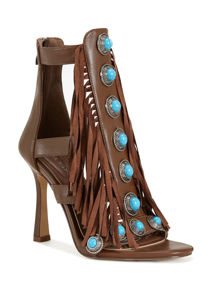 Turquoise Fringe Heel