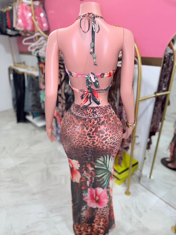 Lily Leopard Skirt Set