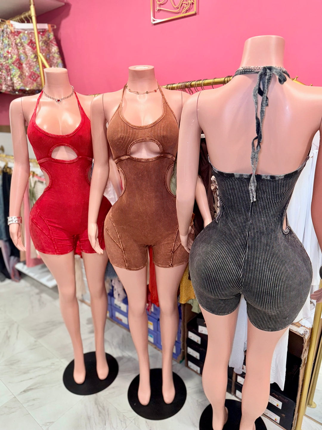 Kyla Acid Wash Romper