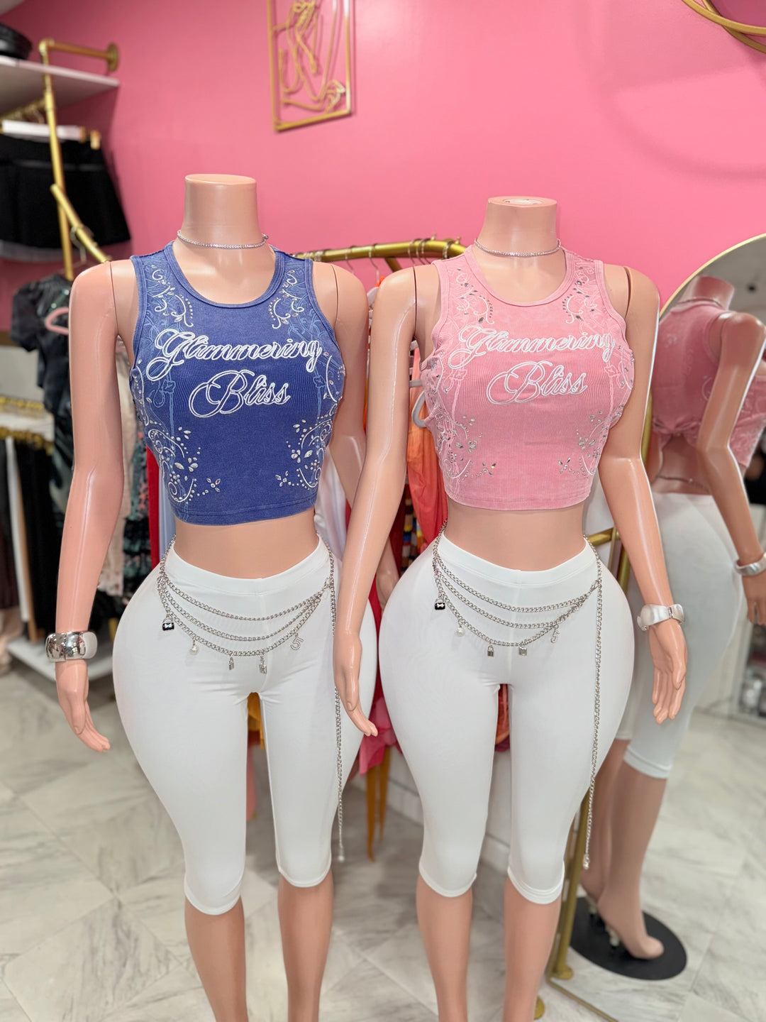 Glimmering Bliss Crop Tank Top