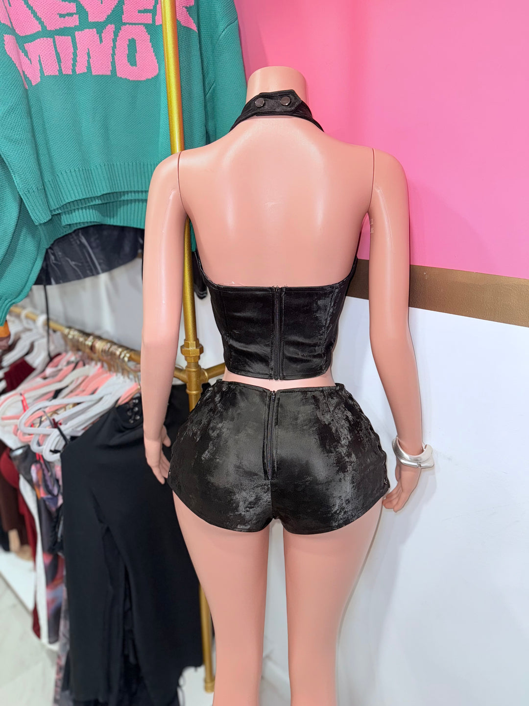 Velvet Halter Short set