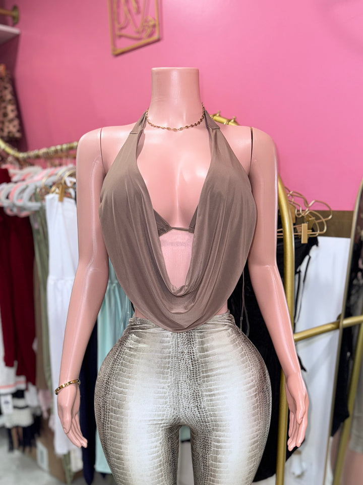 Cowl Halter Neck Top