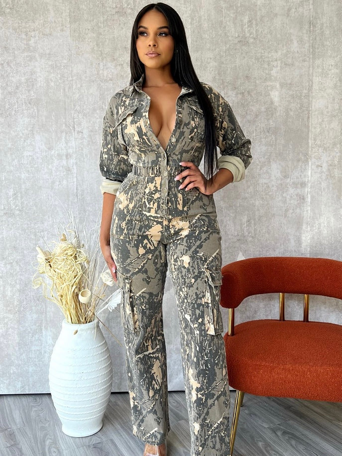 Camo Cargo Jumpsuit