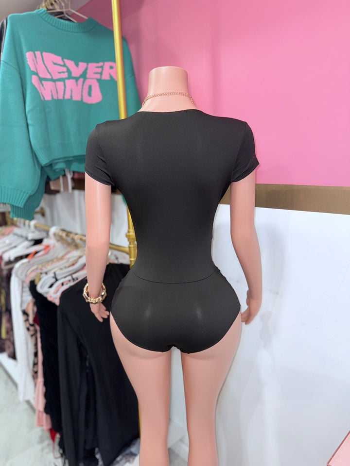 Deep V Short Sleeve Romper